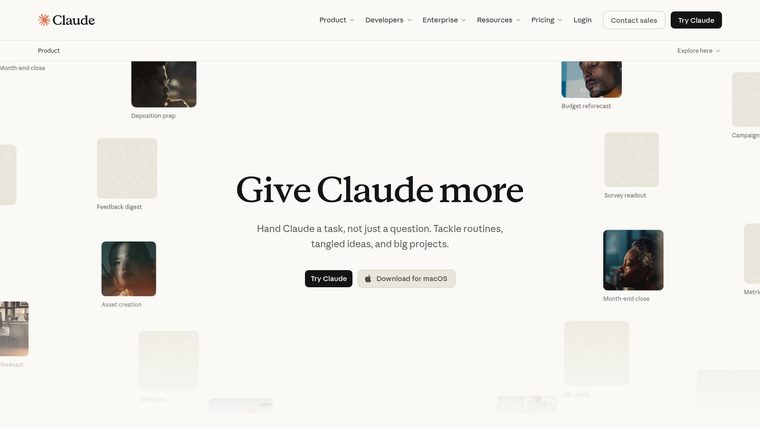 Claude homepage